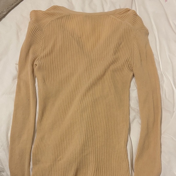 Tan Ribbed Button-Up Top - Picture 2 of 6